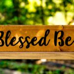 Pagan Art | BLESSED BE | shelf sitter | brown stained wood sign | witchy gifts | wiccan decor